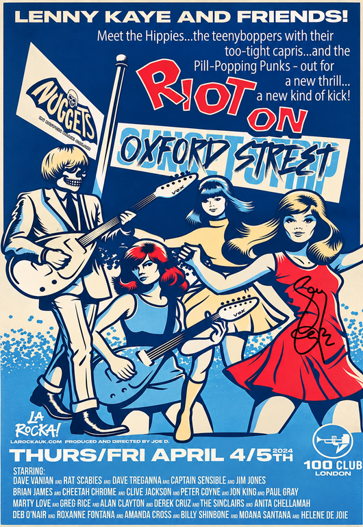 Lenny Kaye - Riot On Oxford Street Signed Poster