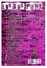 Punk Rock London A2 size Poster with illustrated key - Pink