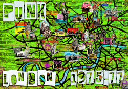 Punk Rock London A2 Size Poster with illustrated key - Green