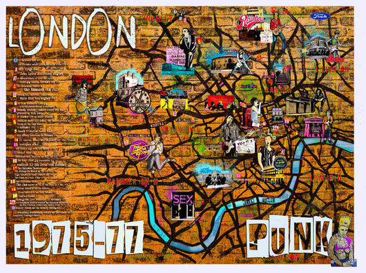 London Punk Poster 60cm x 45cm Brown