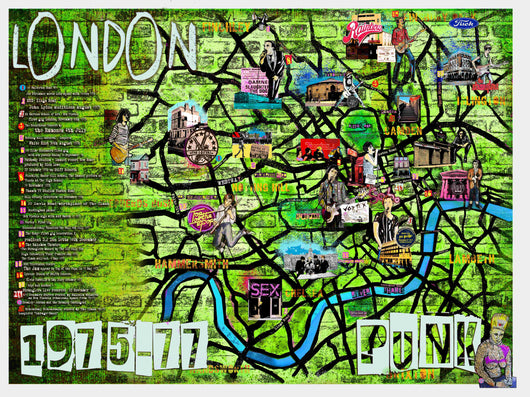 London Punk Poster 60cm x 45cm Green