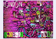 London Punk Poster 85cm x 45cm Purple