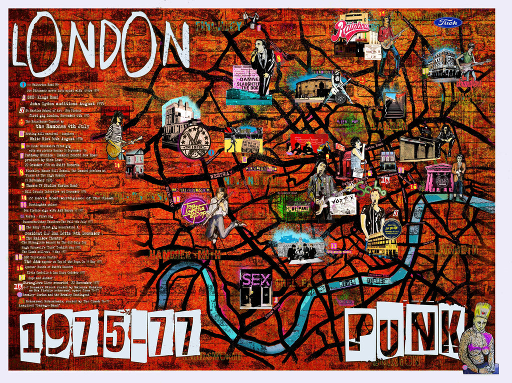 London Punk Poster 60cm x 45cm Red – Cadiz Merch