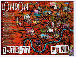 London Punk Poster 60cm x 45cm Red